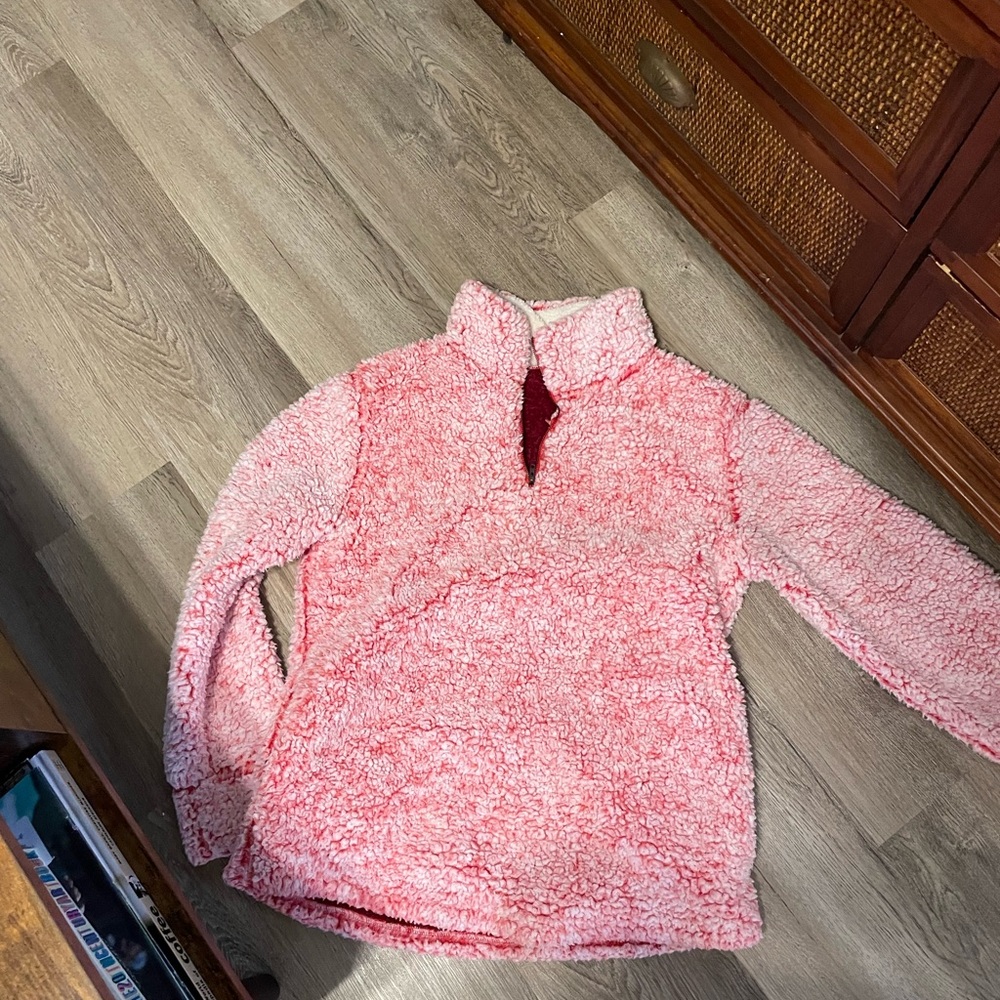 Fluffy pink sweater